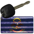 North Dakota Corrugated Flag Novelty Key Chain KC-11975