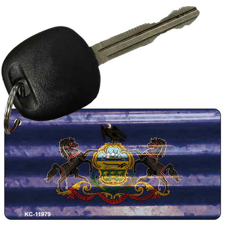 Pennsylvania Corrugated Flag Novelty Key Chain KC-11979