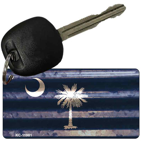 South Carolina Corrugated Flag Novelty Key Chain KC-11981