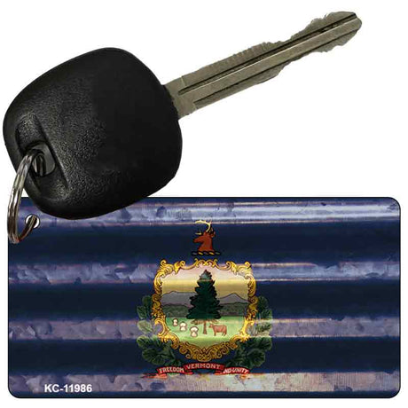 Vermont Corrugated Flag Novelty Key Chain KC-11986