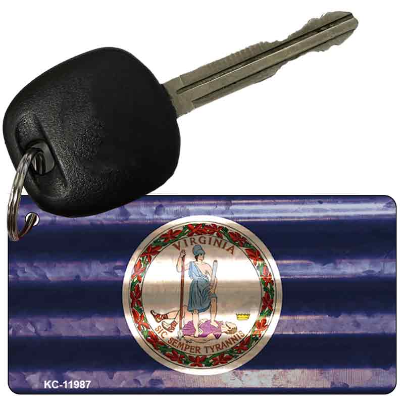 Virginia Corrugated Flag Novelty Key Chain KC-11987