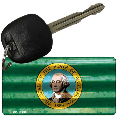 Washington Corrugated Flag Novelty Key Chain KC-11988