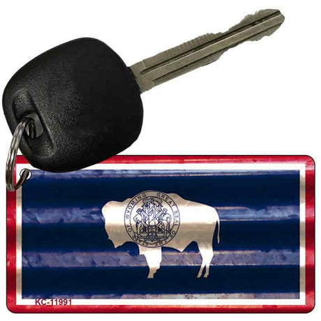 Wyoming Corrugated Flag Novelty Key Chain KC-11991