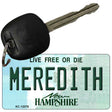 Meredith New Hampshire State Novelty Metal Key Chain KC-12078