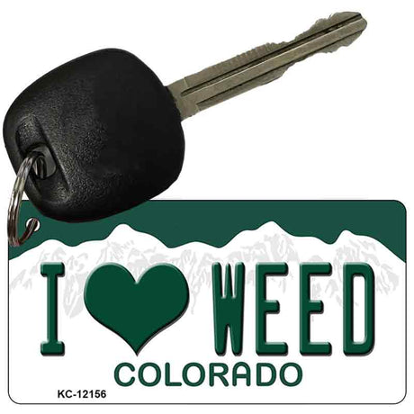 I Love Weed Colorado Novelty Metal Key Chain KC-12156