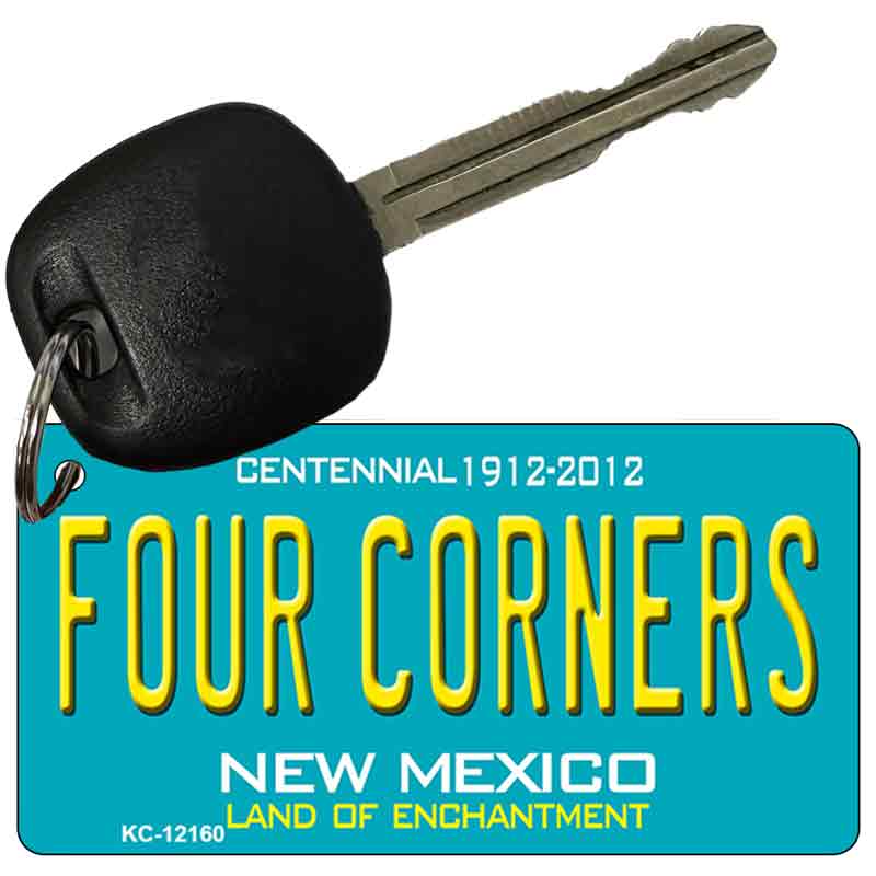 Four Corners Teal New Mexico Novelty Metal Key Chain KC-12160