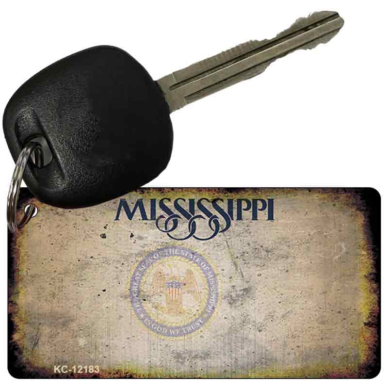 Mississippi Great Seal Rusty Blank Novelty Metal Key Chain KC-12183