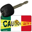 Caution Mexico Flag Novelty Metal Key Chain KC-12188