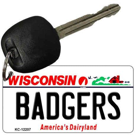 Badgers Wisconsin Novelty Metal Key Chain KC-12207