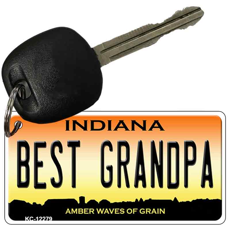 Best Grandpa Indiana Novelty Metal Key Chain KC-12279