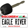 Wisconsin Eagle River Novelty Metal Key Chain KC-12282