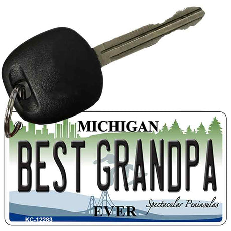 Michigan Best Grandpa Novelty Metal Key Chain KC-12283