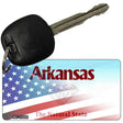 Arkansas with American Flag Novelty Metal Key Chain KC-12332