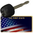 Delaware with American Flag Novelty Metal Key Chain KC-12337