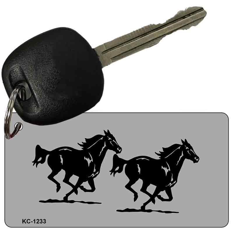 Running Horses Novelty Aluminum Key Chain KC-1233