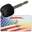 Louisiana with American Flag Novelty Metal Key Chain KC-12347