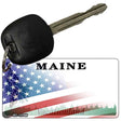 Maine with American Flag Novelty Metal Key Chain KC-12348