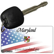 Maryland with American Flag Novelty Metal Key Chain KC-12349