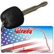 Nebraska with American Flag Novelty Metal Key Chain KC-12356