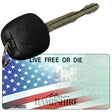 New Hampshire with American Flag Novelty Metal Key Chain KC-12358