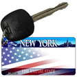 New York with American Flag Novelty Metal Key Chain KC-12361