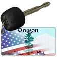 Oregon with American Flag Novelty Metal Key Chain KC-12366