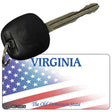 Virginia with American Flag Novelty Metal Key Chain KC-12375