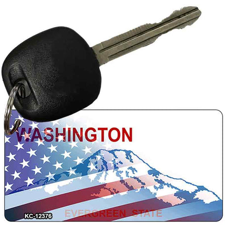 Washington with American Flag Novelty Metal Key Chain KC-12376