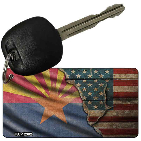 Arizona/American Flag Novelty Metal Key Chain KC-12382