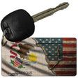 Illinois/American Flag Novelty Metal Key Chain KC-12392