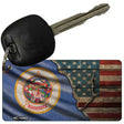 Minnesota/American Flag Novelty Metal Key Chain KC-12402