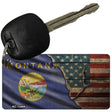 Montana/American Flag Novelty Metal Key Chain KC-12405