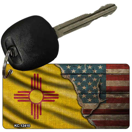 New Mexico/American Flag Novelty Metal Key Chain KC-12410