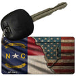 North Carolina/American Flag Novelty Metal Key Chain KC-12412