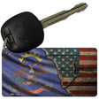 North Dakota/American Flag Novelty Metal Key Chain KC-12413