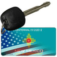 New Mexico with American Flag Novelty Metal Key Chain KC-12430