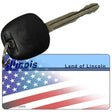 Illinois with American Flag Novelty Metal Key Chain KC-12435