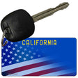 California with American Flag Novelty Metal Key Chain KC-12437