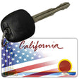 California with American Flag Novelty Metal Key Chain KC-12438