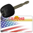 California with American Flag Novelty Metal Key Chain KC-12439