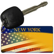 New York with American Flag Novelty Metal Key Chain KC-12441