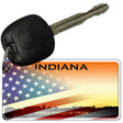 Indiana with American Flag Novelty Metal Key Chain KC-12460