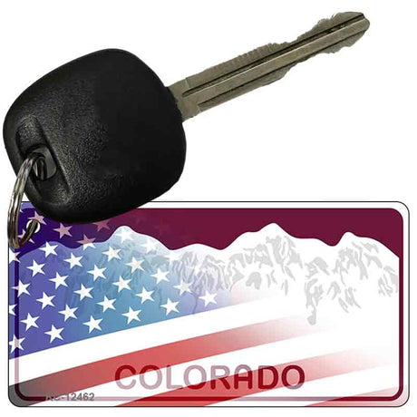 Colorado with American Flag Novelty Metal Key Chain KC-12462