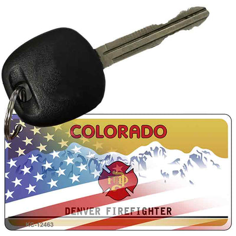 Colorado with American Flag Novelty Metal Key Chain KC-12463