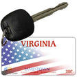 Virginia with American Flag Novelty Metal Key Chain KC-12464