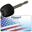 Missouri with American Flag Novelty Metal Key Chain KC-12465