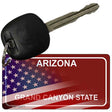 Arizona with American Flag Novelty Metal Key Chain KC-12471