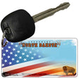 North Dakota with American Flag Novelty Metal Key Chain KC-12474