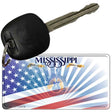 Mississippi with American Flag Novelty Metal Key Chain KC-12476