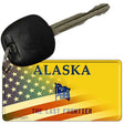 Alaska with American Flag Novelty Metal Key Chain KC-12477